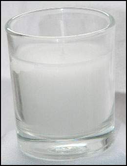 White Wax Votive Candle in Clear Glass Holder - Function Decoration Candle